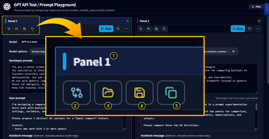 Panel Comparison View