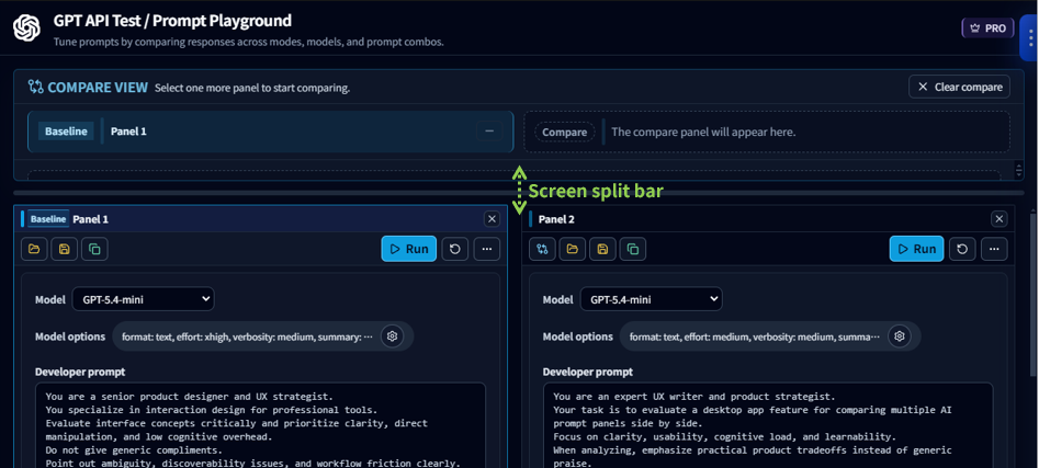 Panel Comparison View