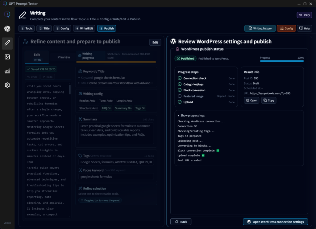 Improved Publishing Progress Visibility