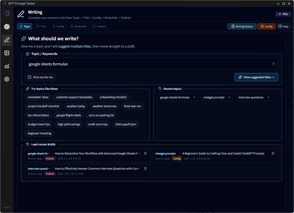 Writing Flow – Overall UX Improvements