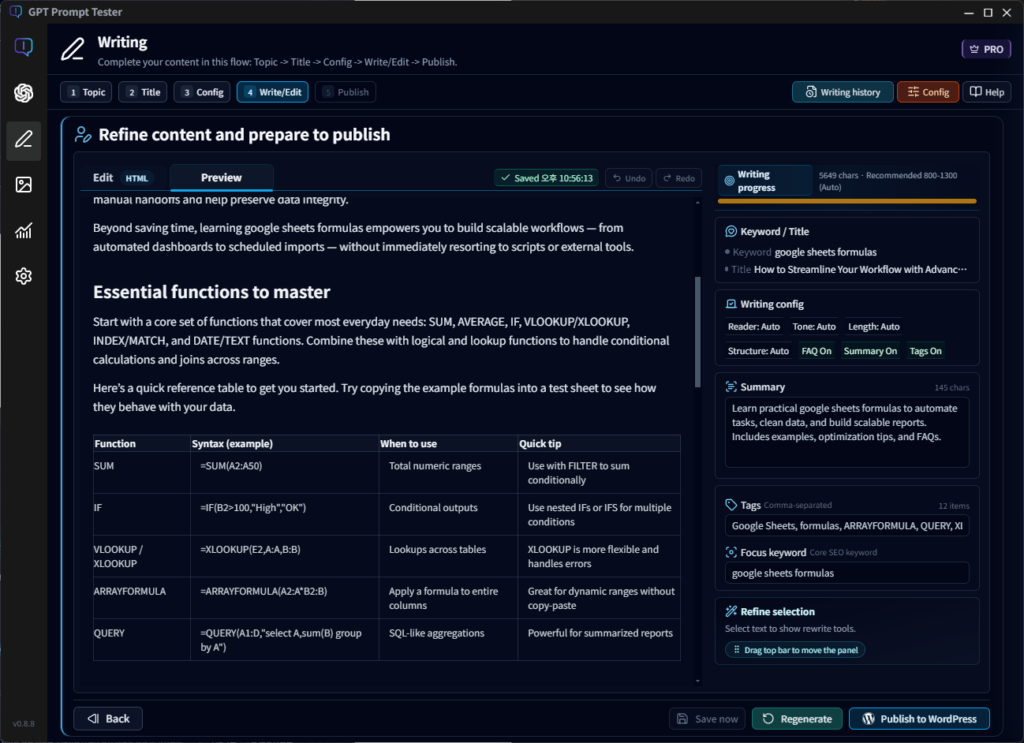 Major Improvements to Writing & Editing