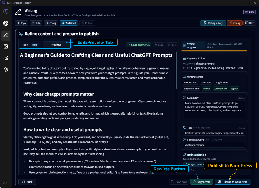 Step 4 Draft generated