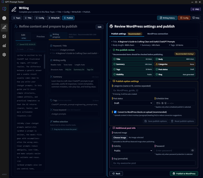 Step 5 Publish to WordPress