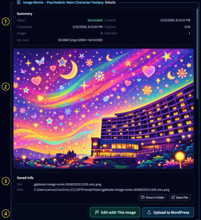 Image result details view