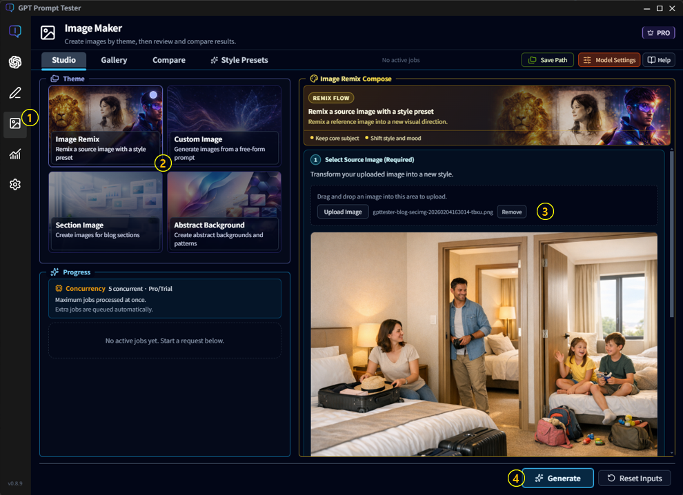 Image Maker start screen example