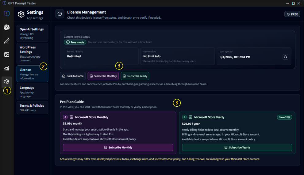 Windows Store Subscription